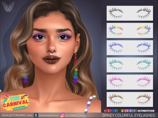 Carnival - Spikey Colorful Eyelashes