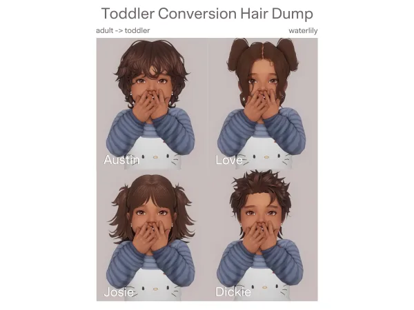 Maxis Match Toddler Hair Dump by waterlily0210 - The Sims 4 Custom Content