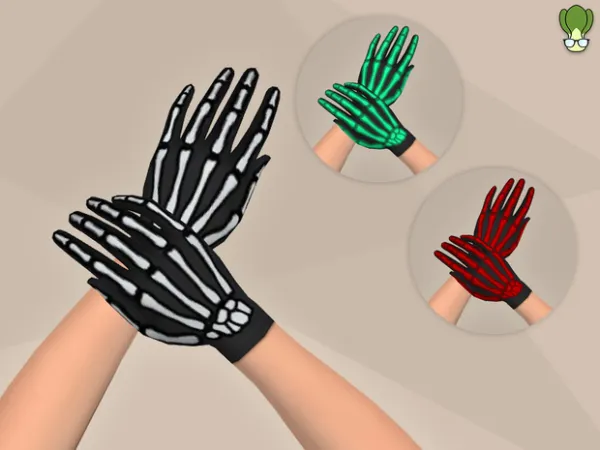 Mix Short Skeleton Gloves by BokchoiJoCC - The Sims 4 Custom Content