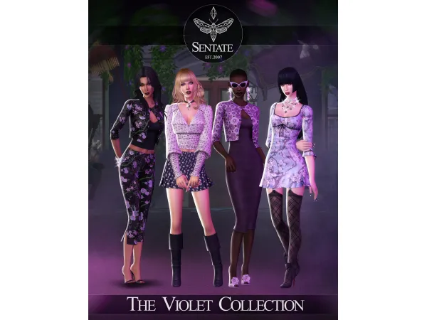 Maxis Match SENTATE The Violet Collection - The Sims 4 Custom Content