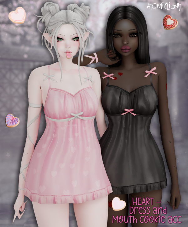 Maxis Match Heart dress and cookie mouth acc by atomiclight - The Sims 4 Custom Content