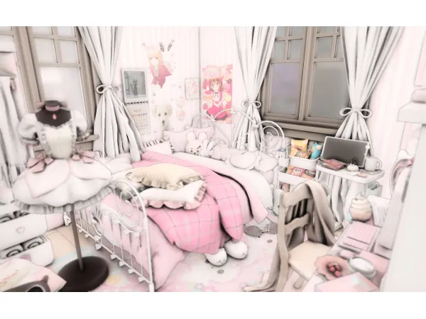 Mix Cafe Bakery Apartment by custardbaked - The Sims 4 Custom Content