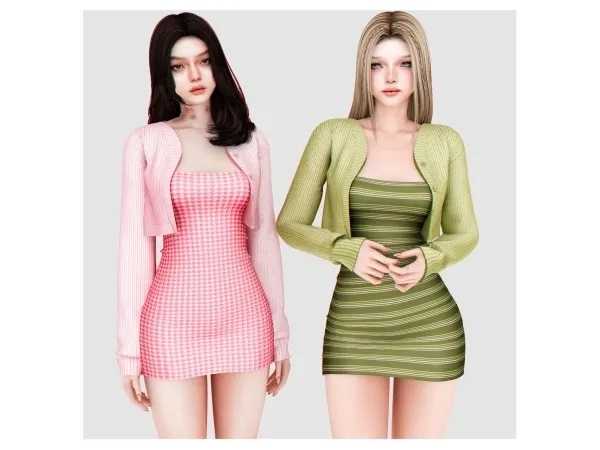 Alpha Selena Dress With Mini Cardigan ud83euddf8 - The Sims 4 Custom Content