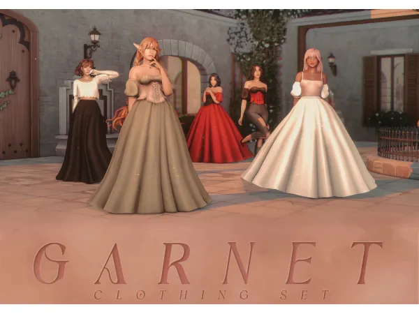 Maxis Match GARNET 43310450277903 CLOTHING SET by SIMANDY - The Sims 4 Custom Content