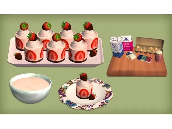 jacky93sims Chocolate Covered Strawberry Cheesecake Bites - The Sims 2 Custom Content