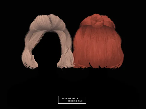 Alpha Morris Hair - The Sims 4 Custom Content