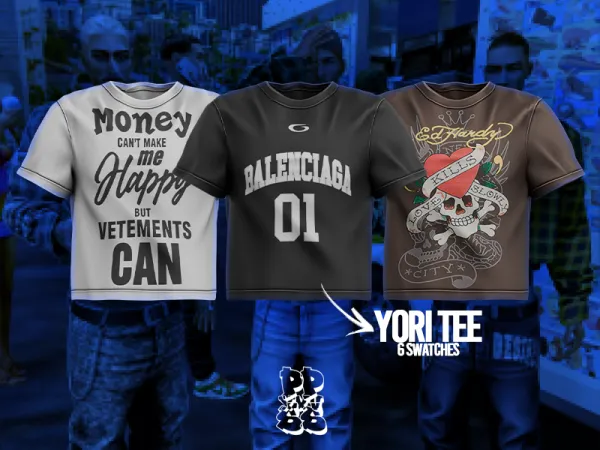 Alpha POPPIN Yori Tee (Standard Version) - The Sims 4 Custom Content