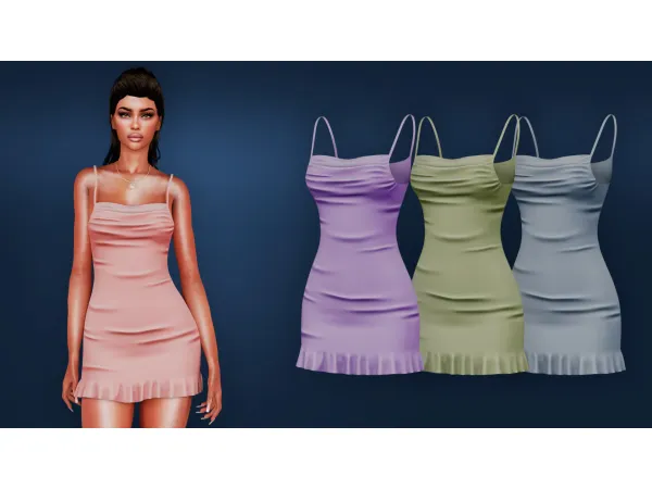 Alpha ELEGANT SATIN MINI DRESS by MysteriousOo - The Sims 4 Custom Content