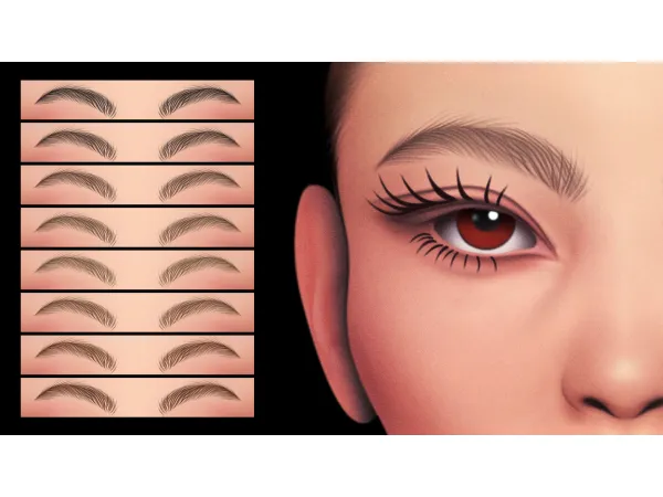 Maxis Match CELESTE FEATHERED BROWS MC03 V2 by Cosimetic - The Sims 4 Custom Content