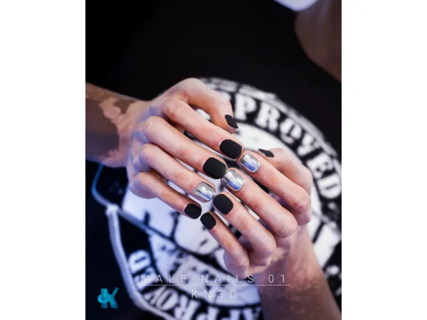 Alpha Male nails 01 by kn3d_blender - The Sims 4 Custom Content