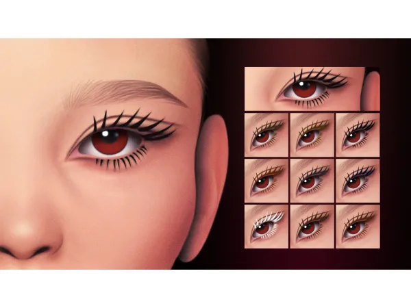 Maxis Match CLASSIC FLARE 2D EYELASHES MC09 by Cosimetic - The Sims 4 Custom Content
