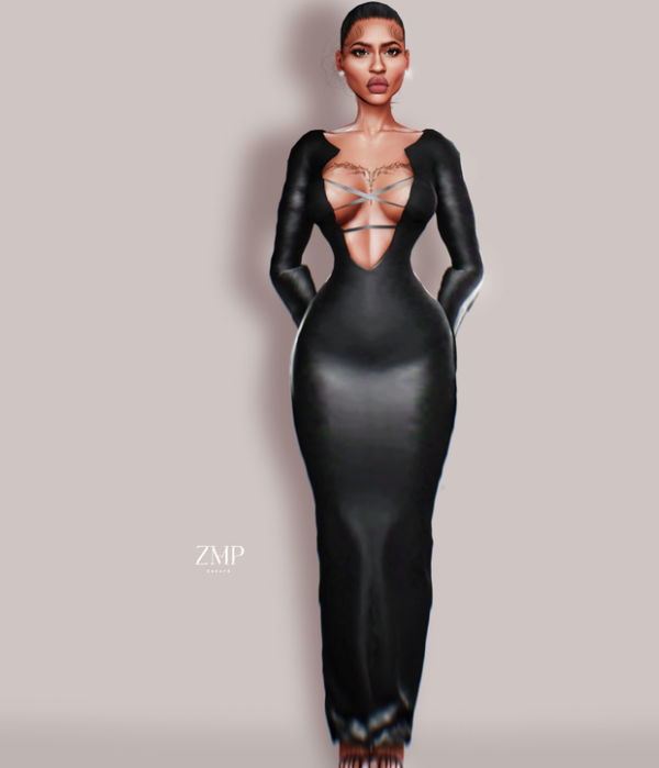 Alpha SELENA Dress by simsfinds - The Sims 4 Custom Content