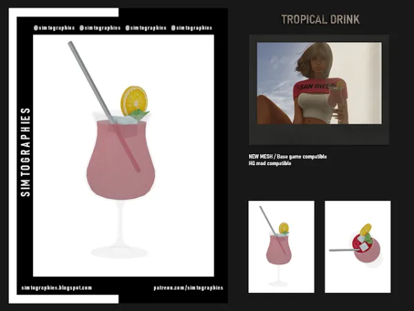 Alpha Tropical Drink - The Sims 4 Custom Content