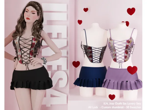 Mix ILN Ines Set - The Sims 4 Custom Content