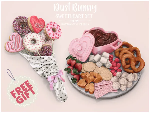 Alpha dust bunny sweetheart set (gift) - The Sims 4 Custom Content