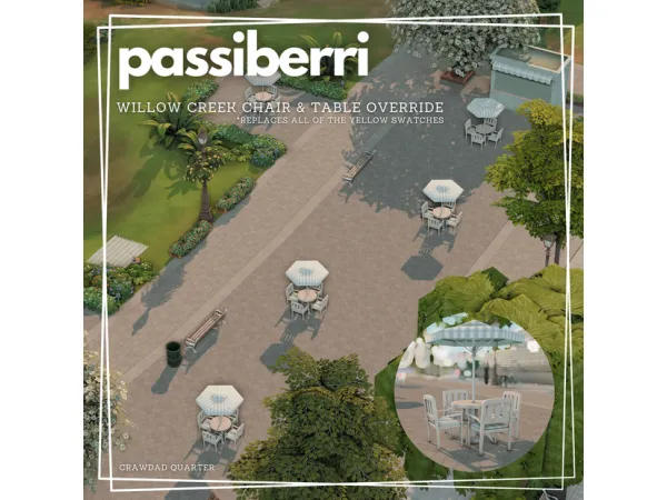 Mix Willow Creek Chair Table Override by passiberri - The Sims 4 Custom Content