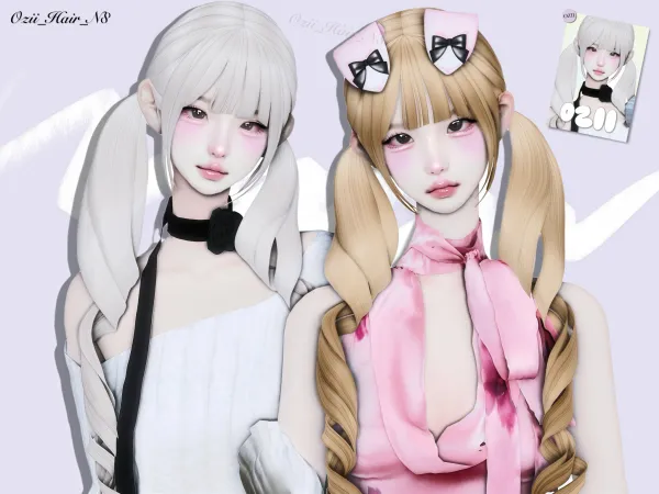 The Sims Resource | Long straight hairstyle(Suzane080823)