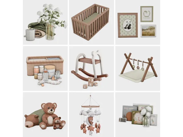 Maxis Match sage green nursery sims 4 finds by boujeesimss - The Sims 4 Custom Content