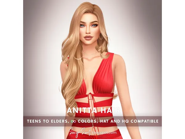 Alpha SonyaSims Anitta Hair FLIPPED VERSION [SIMSFINDS] - The Sims 4 Custom Content