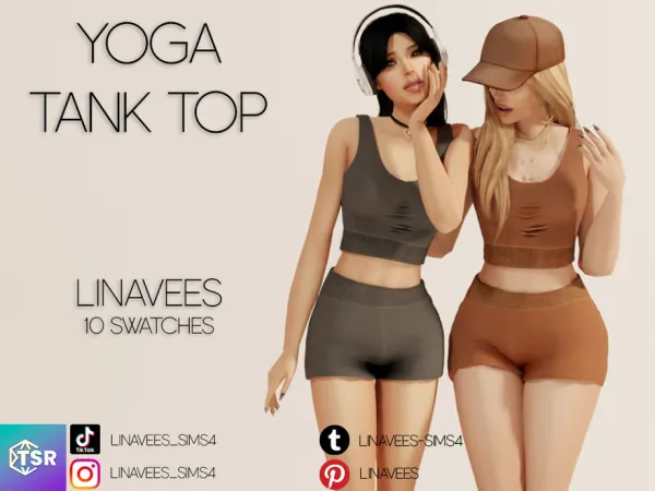 Mix TESSA YOGA TANK TOP by linavees - The Sims 4 Custom Content