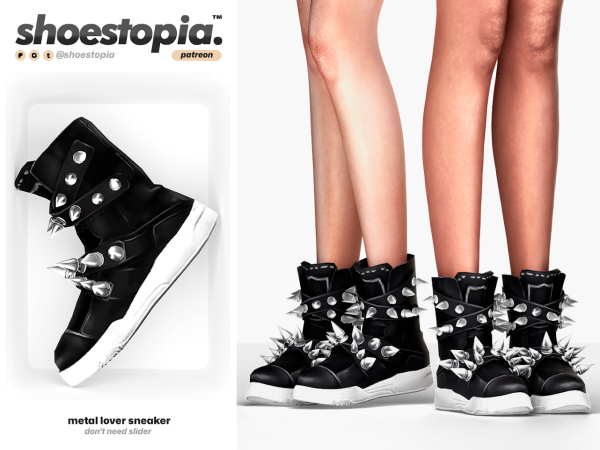 Alpha Shoestopia metal lover sneakers by shoestopia - The Sims 4 Custom Content