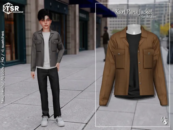 Mix Kurt Set Pana Jacket for children by WisteriaSims - The Sims 4 Custom Content