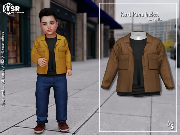Mix Kurt Set Pana Jacket for toddler by WisteriaSims - The Sims 4 Custom Content