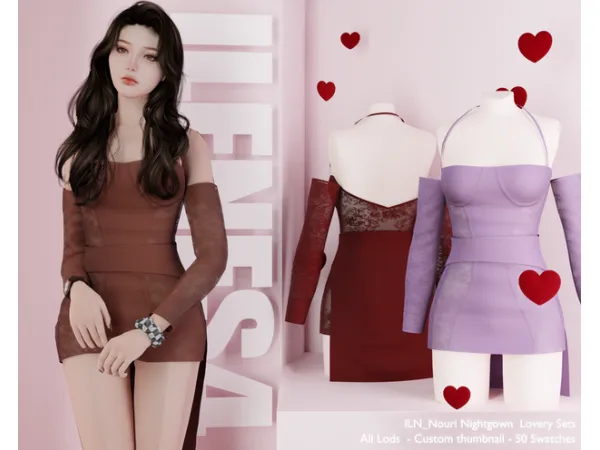 Mix ILN Nouri Dress - The Sims 4 Custom Content