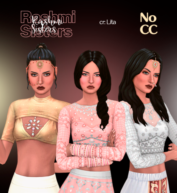 Maxis Match The Rashmi Sisters Сестры Рашми No by llita - The Sims 4 Custom Content