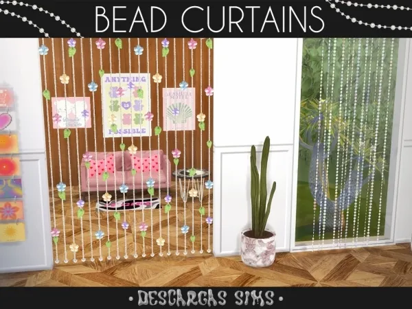 Alpha Bead Curtains - The Sims 4 Custom Content