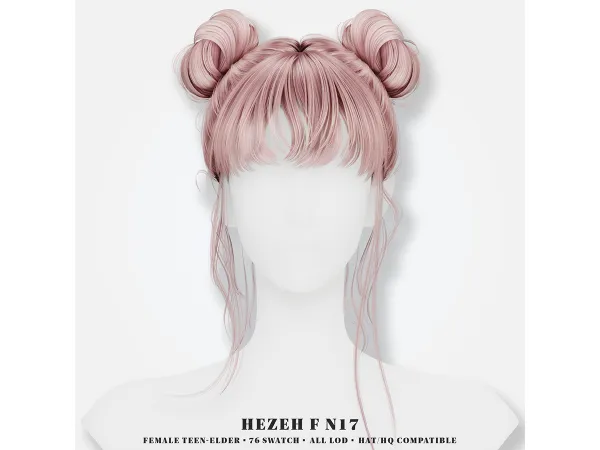 Alpha [Hezeh]FHair_No17 - The Sims 4 Custom Content