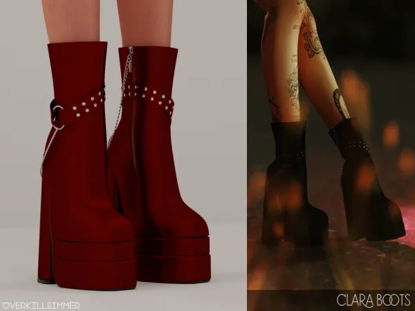 Alpha Clara boots - The Sims 4 Custom Content