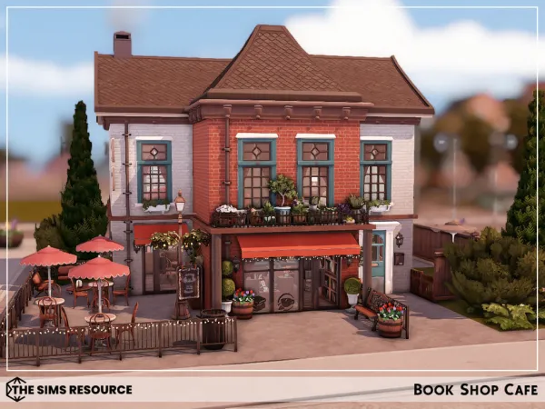 Mix Book Shop Cafe by Sharon - The Sims 4 Custom Content