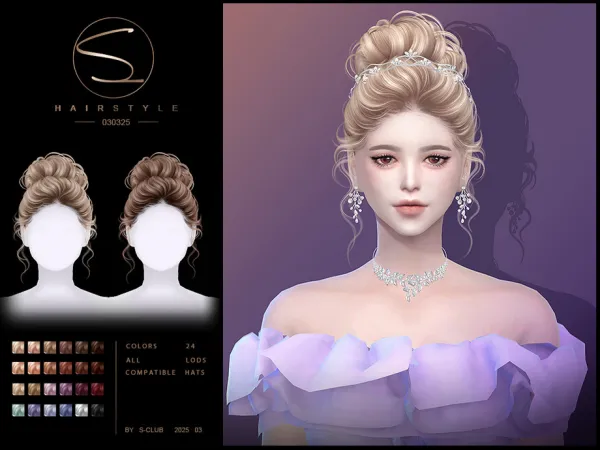 Alpha UPDO HAIRSTYLE 030325 CLUB by S - The Sims 4 Custom Content