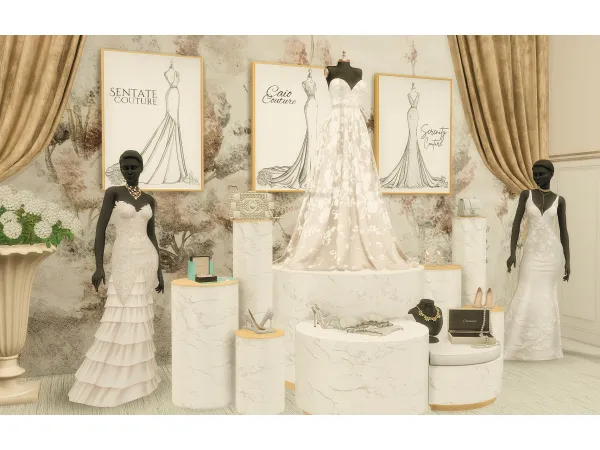 Mix Le Belle Mariu00e9e A Bridal Boutique in PARIS by SimMir99 - The Sims 4 Custom Content