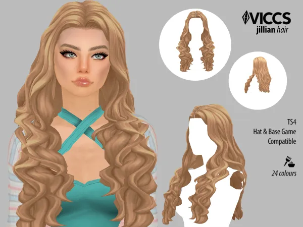 Maxis Match VICCS_JILLIAN HAIR (TEEN ELDER) - The Sims 4 Custom Content