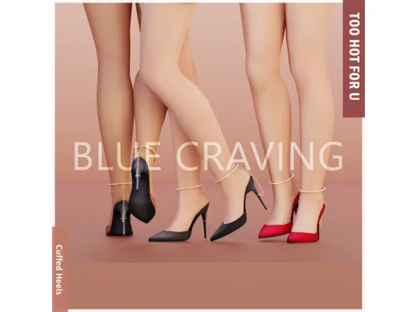 Maxis Match Blue Craving Cuffed Heels - The Sims 4 Custom Content