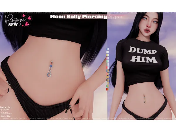 Moon and stars Belly Piercing by lynxsimz