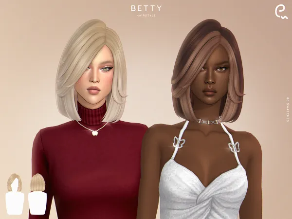 Maxis Match [EnriqueS4] Betty Hairstyle - The Sims 4 Custom Content