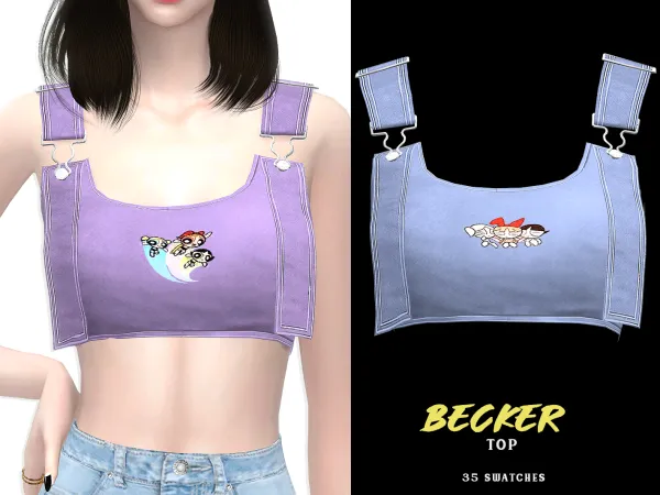 Alpha Becker Top - The Sims 4 Custom Content