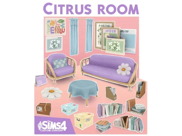 Maxis Match [KKB'sMM] Citrus Room - The Sims 4 Custom Content