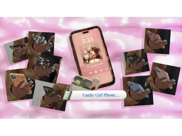 Mix vanity girl phone override mod by kikovanity - The Sims 4 Custom Content