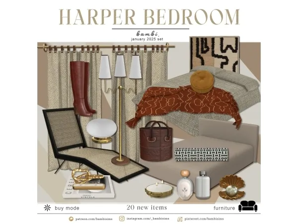 Alpha harper bedroom - The Sims 4 Custom Content