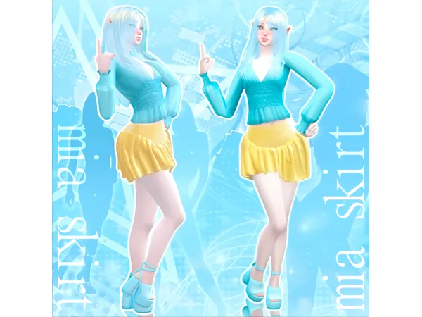 Alpha Sims 4 Mia Skirt Pose by BlueLuck - The Sims 4 Custom Content