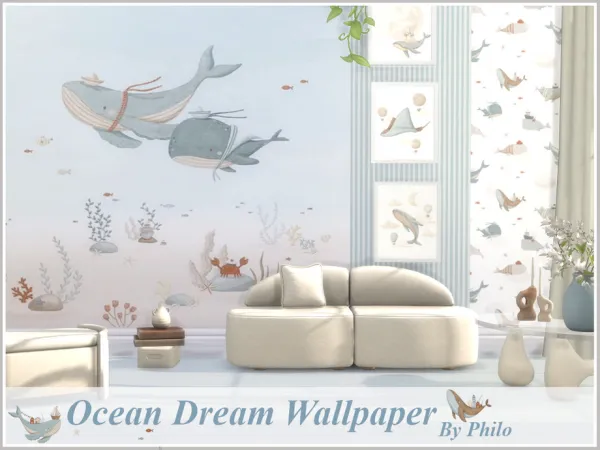Maxis Match Ocean Dream Wallpaper by philo - The Sims 4 Custom Content