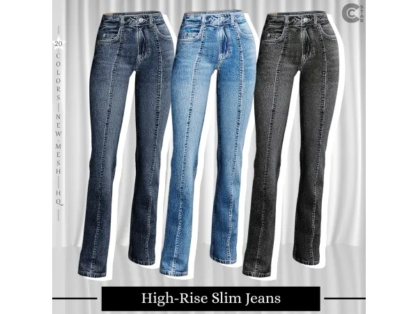 Alpha High Rise Slim Jeans cool_content_star - The Sims 4 Custom Content