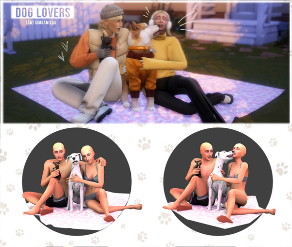 Mix [AA] DOG LOVERS POSE PACK by simsfinds - The Sims 4 Custom Content