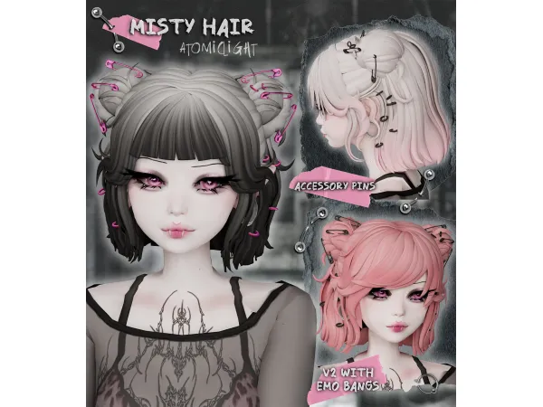 Maxis Match Misty hair by atomiclight - The Sims 4 Custom Content