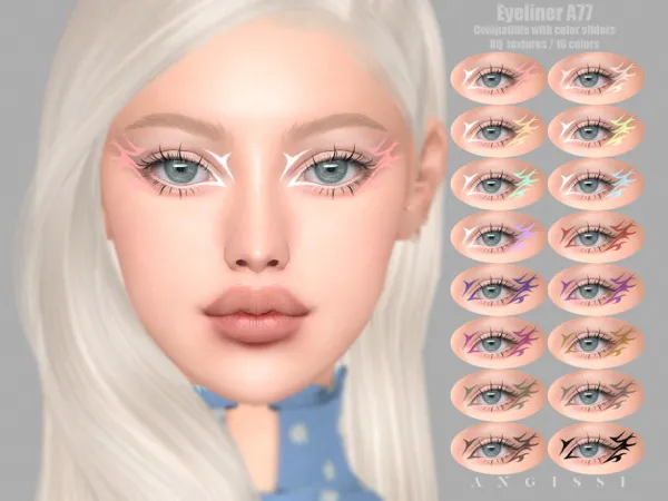 Mix Eyeliner A77 by ANGISSI - The Sims 4 Custom Content