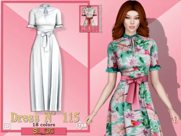 Alpha SL_Dress_115 by SL_CCSIMS - The Sims 4 Custom Content
